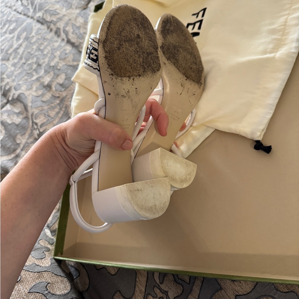 Fendi White Women's Sandals Size 38 - Picture 4 of 4